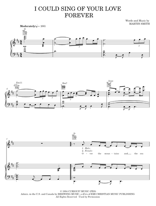 I Could Sing Of Your Love Forever - Delirious?, Passion Band (Piano-Vocal-Guitar)