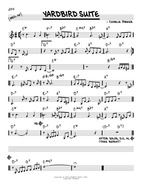 Yardbird Suite - Charlie Parker (Real Book - Melody-Chords)