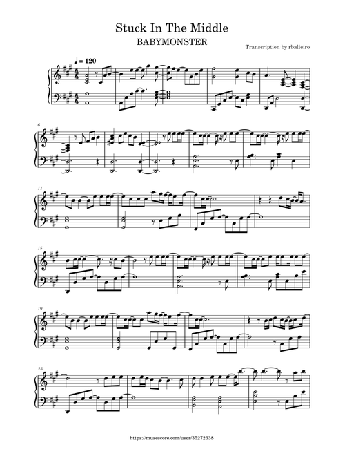 STUCK IN THE MIDDLE — BABYMONSTER (베이비몬스터) [Piano Version]
