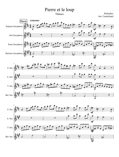 Themes from Peter and the Wolf.