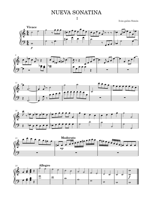 Sonatine op. 20, No. 1 – Friedrich Kuhlau NUEVA SONATINA/NEW SONATINE
