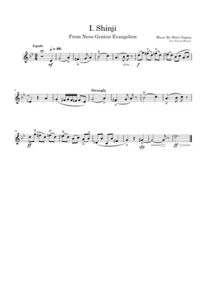 I, Shinji – Shirō Sagisu Sheet music for Piano, Violin I, Shinji – Shirō Sagisu Sheet music for Piano, Violin