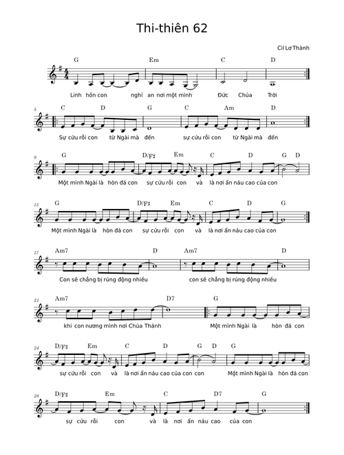 Thi-thiên 62 - G (Sheet music)
