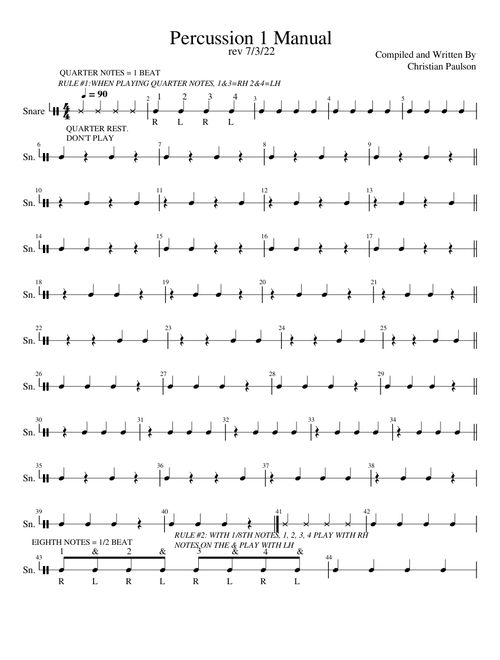 Percussion 1 Manual-Christian Paulson