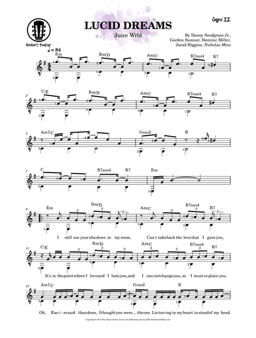 Lucid Dreams (Arr. Beckert Guitar) - Juice Wrld (Solo Guitar)