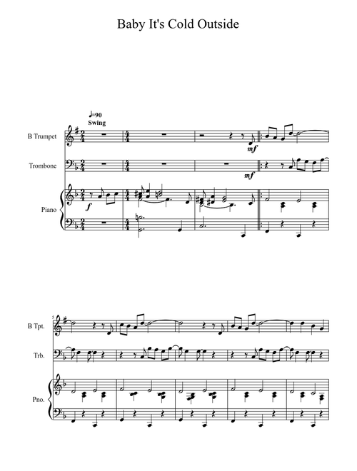 Baby It's Cold Outside Trumpet Trombone Duet