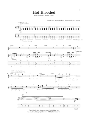 Play Official version of Hot blooded Sheet Music by Foreigner for