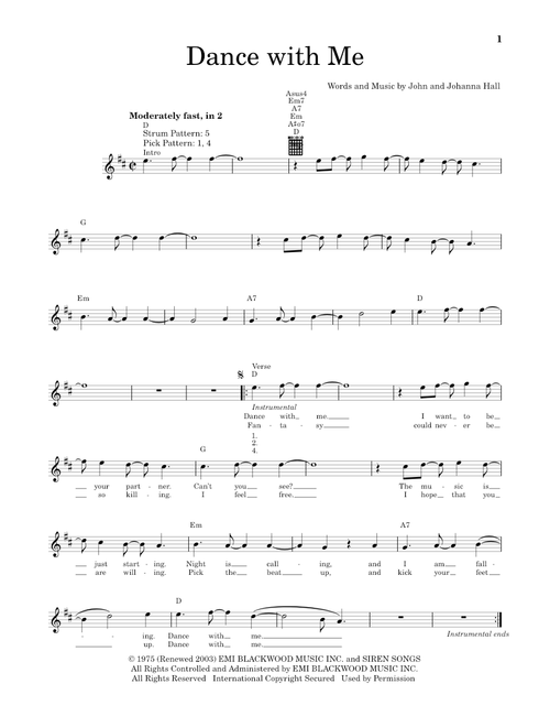 Dance With Me - Orleans (Easy Guitar)