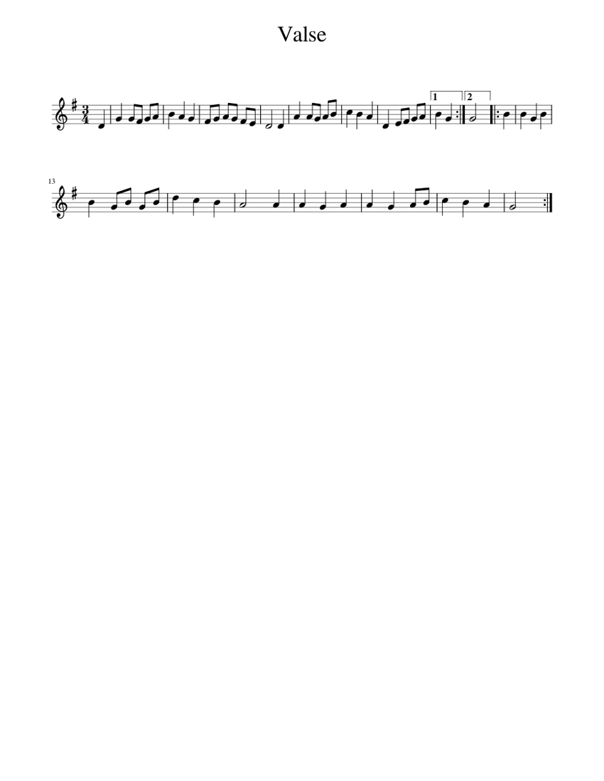 Valse Sheet Music for Piano (Solo) easy | MuseScore.com