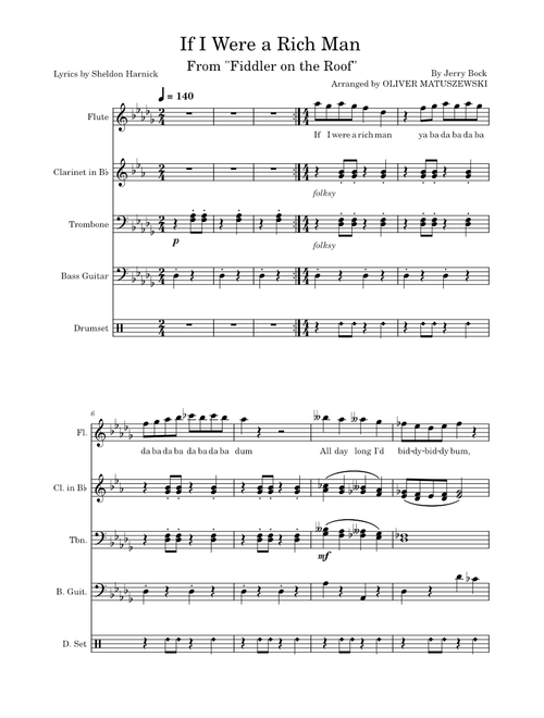 If I Were A Rich Man (from Fiddler On The Roof) – Sheldon Harnick And Jerry Bock