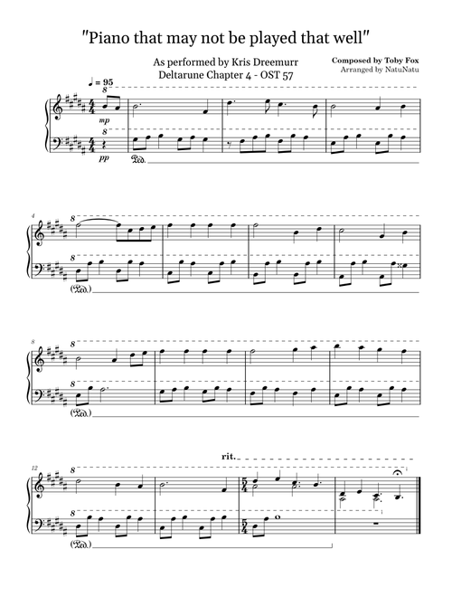 Piano that may not be played that well – Toby Fox