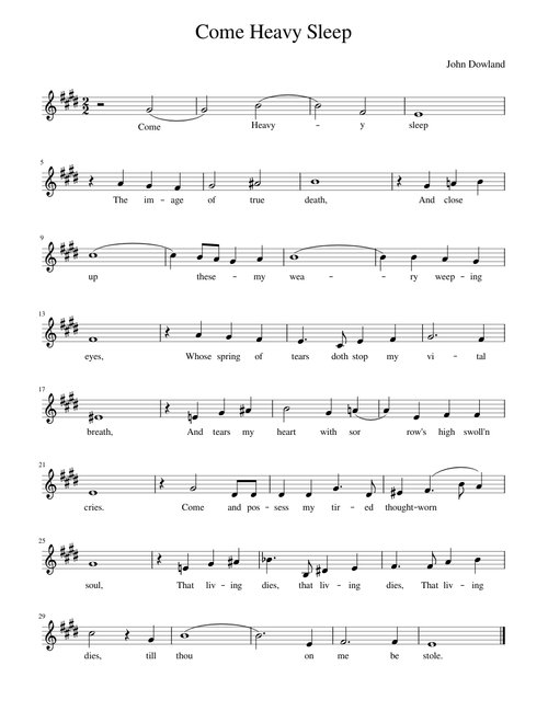 Come Heavy Sleep - Voice Dowland