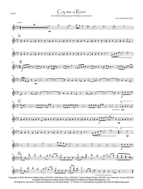 Cry Me A River (Arr. Elizabeth JANE) - Justin Timberlake (Woodwind Ensemble)
