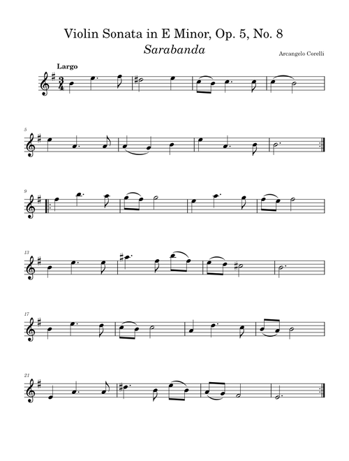 Violin Sonata in E Minor, Op. 5, No. 8