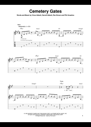Cemetery gates – Pantera Sheet Music for Piano (Concert Band