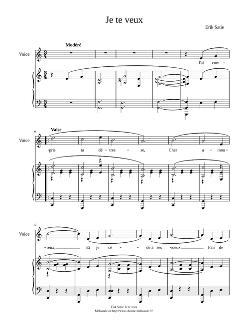 Je Te Veux - C Major