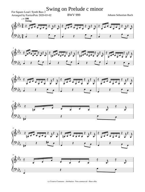 Swing on Prelude c-minor (BWV999)