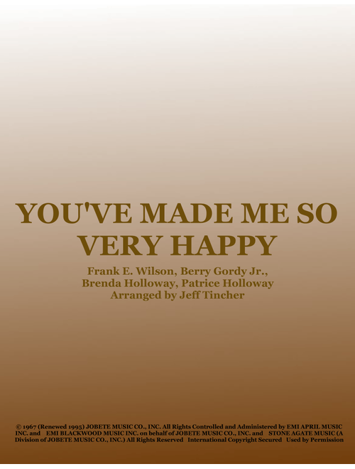 You've Made Me So Very Happy (Arr. Jeff Tincher) - Brenda Holloway (Piano Vocal)