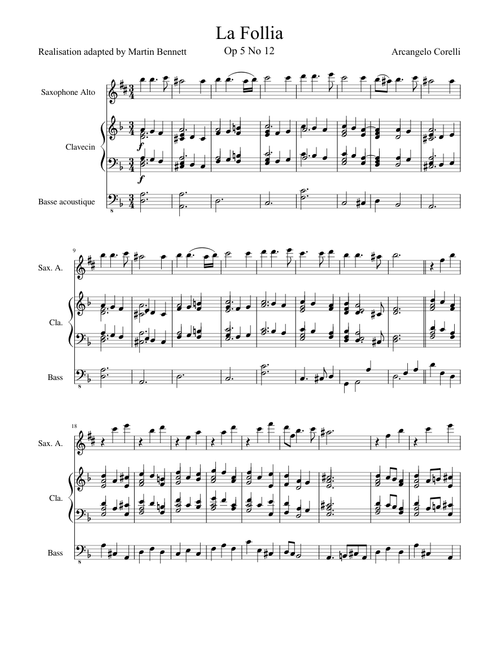 La folia for sax solo