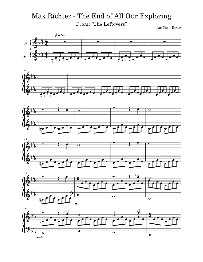 The End Of All Our Exploring Max Richter Sheet music for Piano (Solo