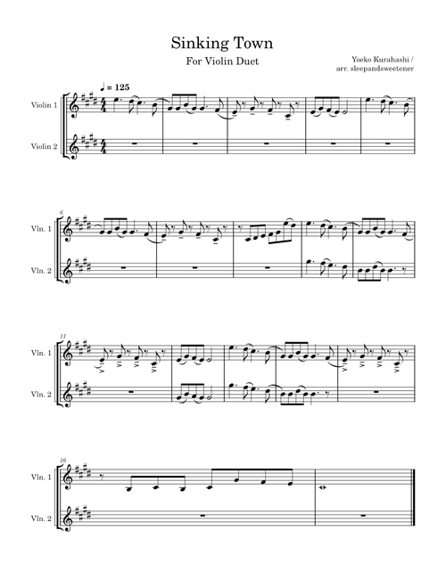 Sinking Town – Violin