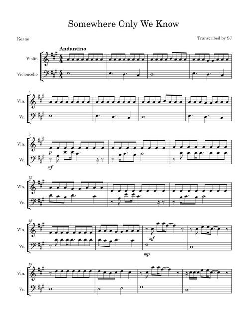 Somewhere only we know – Keane Somewhere Only We Know