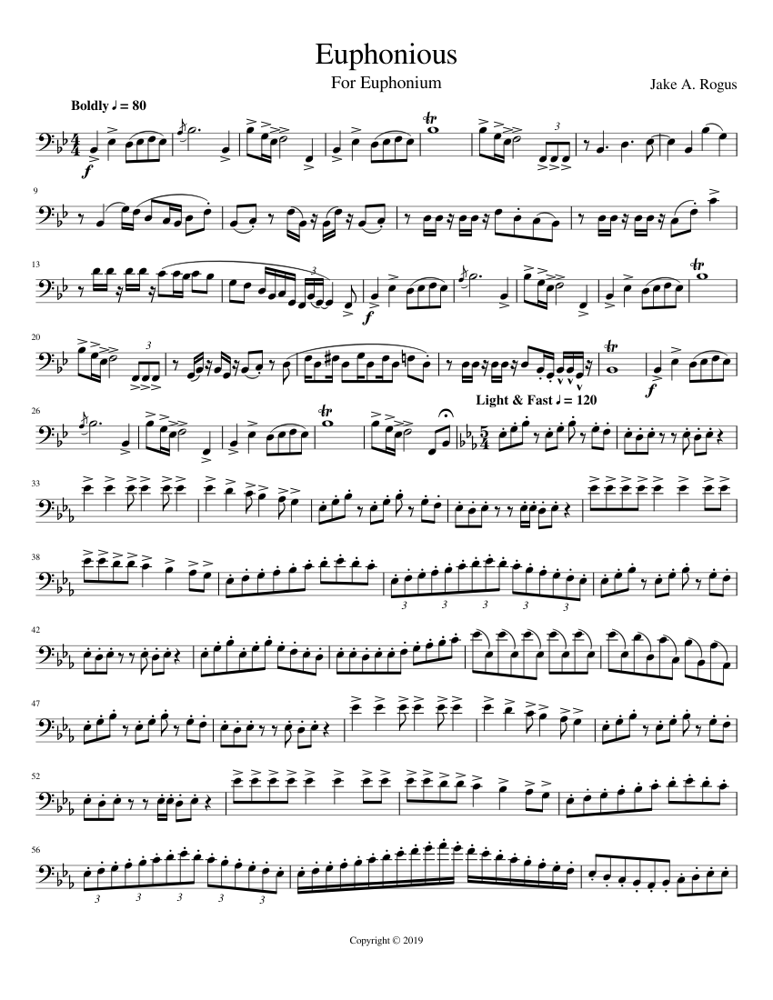 Euphonious Sheet Music for Euphonium (Solo) | MuseScore.com
