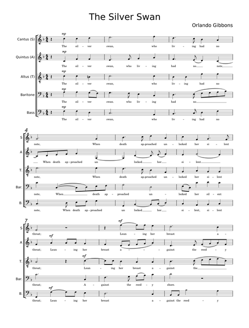 The Silver Swan - Orlando Gibbons