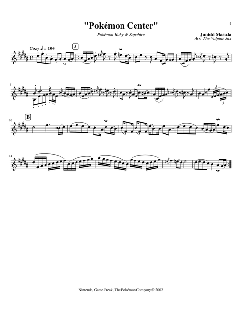 Pokémon Center (RSE) Tenor Sax Solo