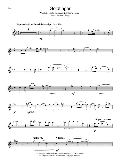 Goldfinger - Shirley Bassey (Flute Solo)