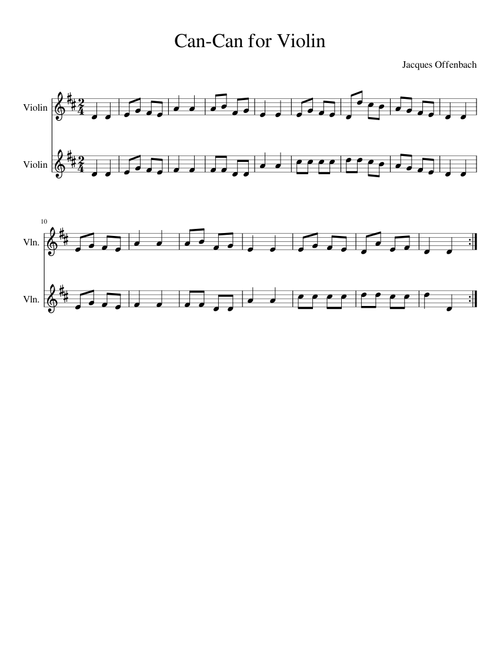 Can-Can for Violin