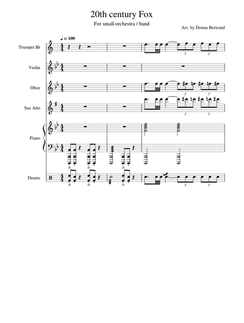 20th Century Fox - for band - By Donna Bertrand