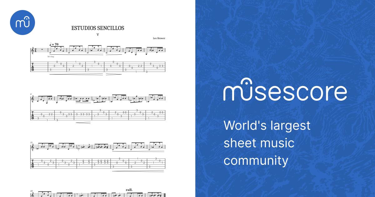 新版 – sencillios Estudios Leo V - SENCILLOS ESTUDIOS Brouwer アート・デザイン・音楽
