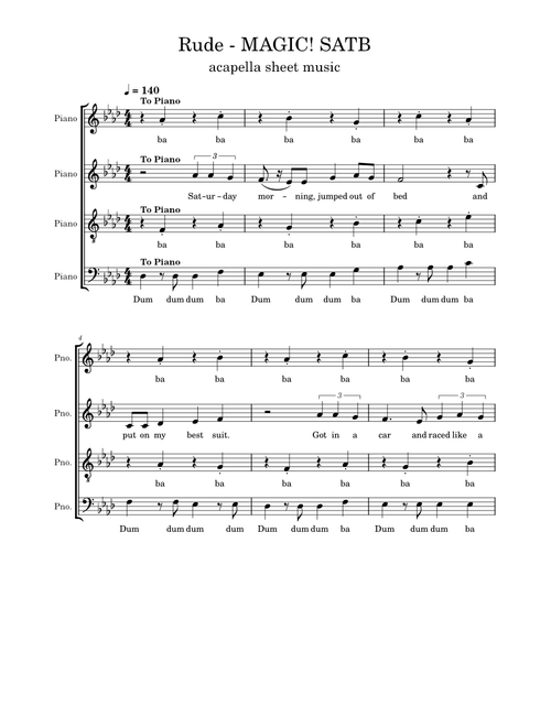 Rude - MAGIC! SATB