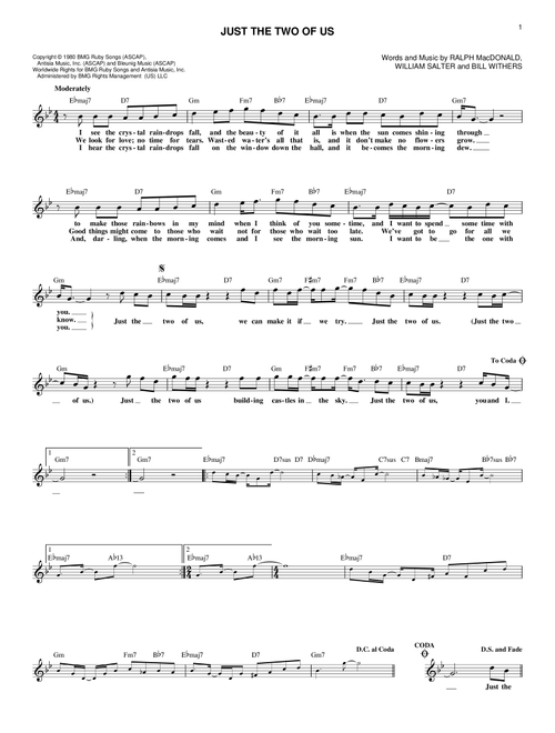 Just The Two Of Us - Grover Washington Jr feat Bill Withers (Lead Sheet - Fake Book)