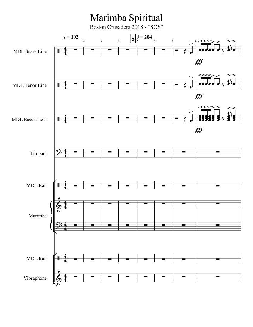 Marimba spiritual sheet music top