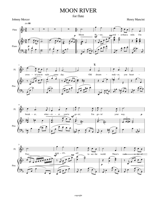 MOON RIVER flute and piano
