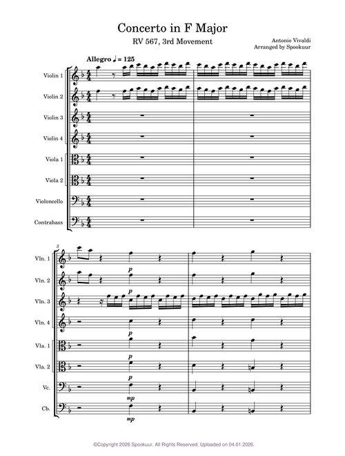 L'estro Armonico, Violin Concerto No. 7 in F Major, RV 567, 3rd Movement – Antonio Vivaldi