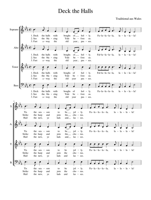 Deck the Halls SATB 4