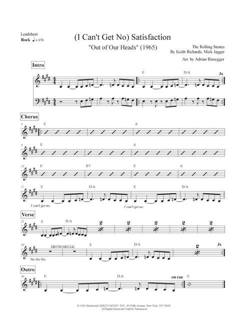 (i Can't Get No) Satisfaction (Arr. Adrian Bissegger) - The Rolling Stones (Small Ensemble)