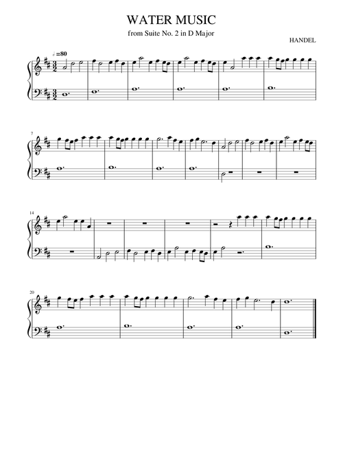 WATER MUSIC beginner piano