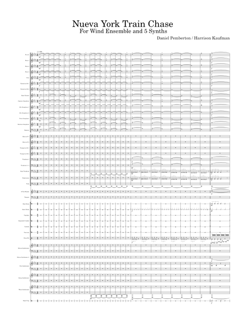 Nueva York Train Chase for Wind Ensemble and 5 Synths