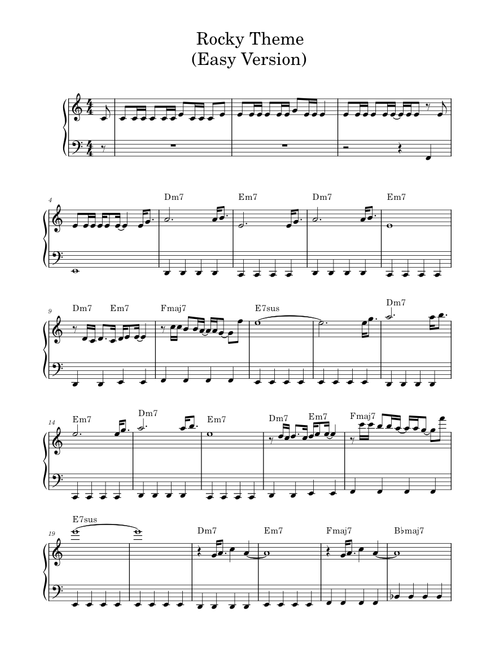 Rocky Theme – Bill Conti - Easy Version