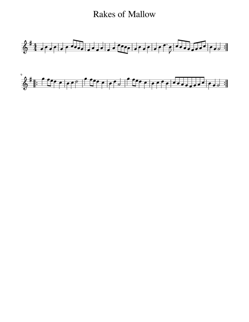 Rakes of Mallow Sheet music for Piano (Solo)