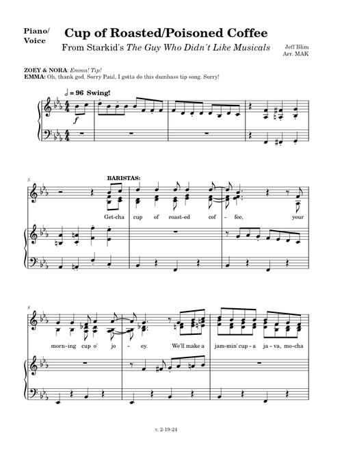 Cup of Roasted Coffee/Cup of Poisoned Coffee (Piano/Voice)