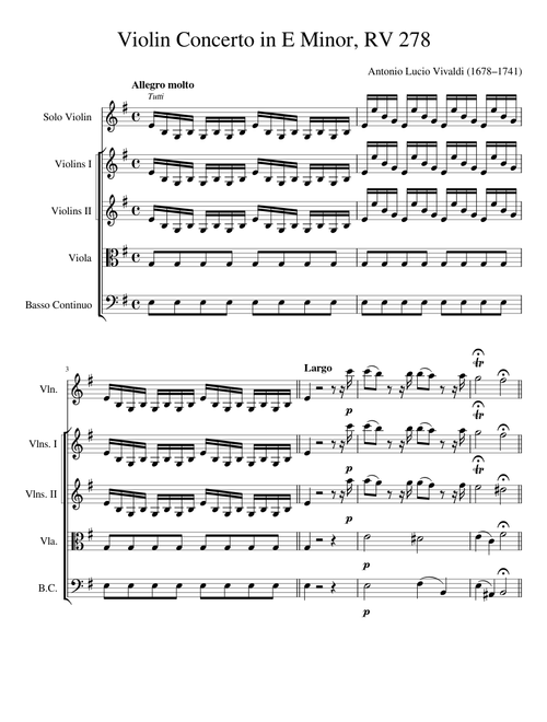 Vivaldi—Violin Concerto in E Minor, RV 278