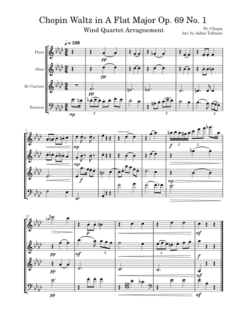 Chopin Waltz in A Flat Major, Op. 69, No.1 – Frédéric Chopin