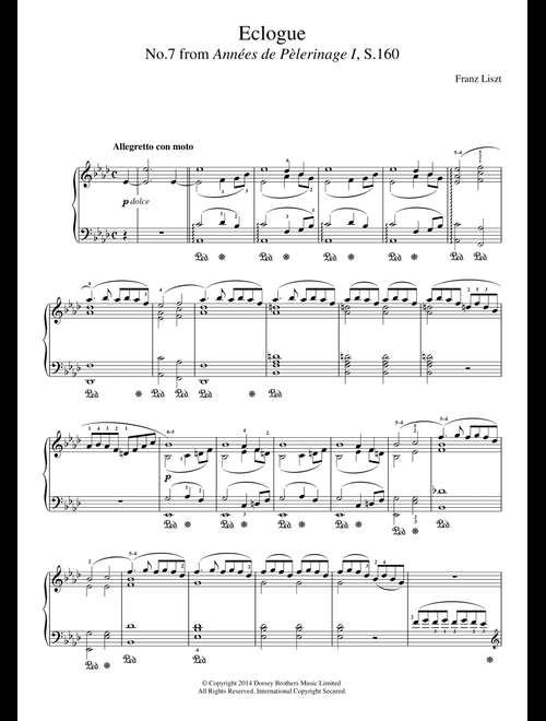 Annees De Pelerinage, No.7: Eclogue - Franz Liszt (Piano Solo)