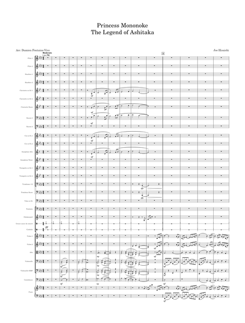 Joe Hisaishi Arr. Damien Fontaine-Vive The Legend of Ashitaka