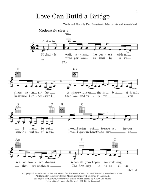 Love Can Build A Bridge - The Judds (Ukulele)
